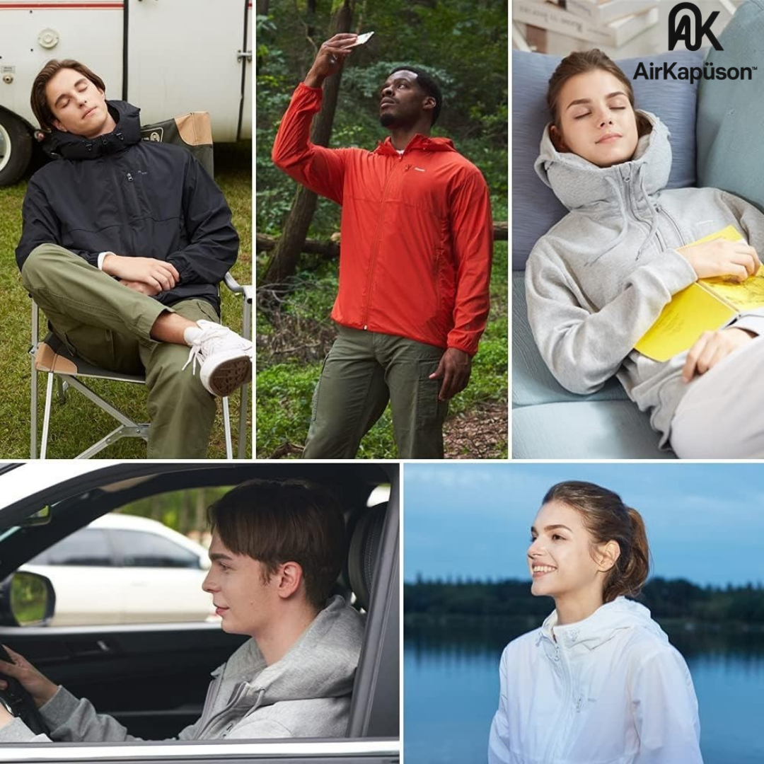 AirKapüşon™ Şişirilebilir Boyun Destekli Premium Kapüşonlu